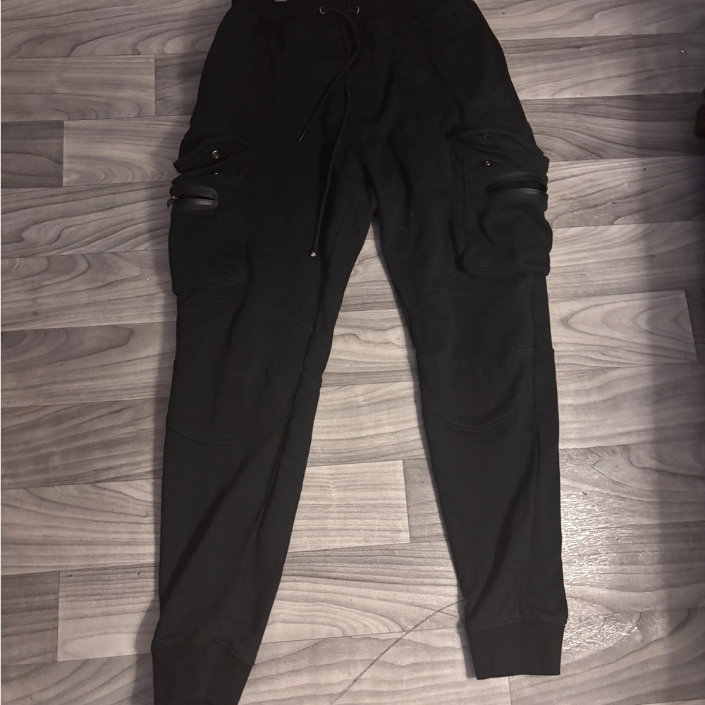 Black Cargo Jogger Sweatpants